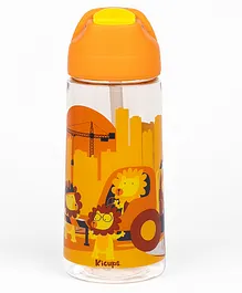Kicups Tritan Water Bottle 550 ml  water bottle for kids school  bottle for kids  Kids Water Bottles  Little Builders - Brown