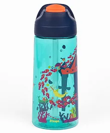 Kicups Tritan Water Bottle 550 ml  water bottle for kids school  bottle for kids  Kids Water Bottles Tritan material  Fin Fiesta - Sky Blue