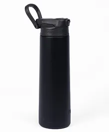 Kicups Stainless Steel Water Bottle Insulated Sipper FlexiFlow Water Bottle Travel Gym School Thurmus Hot and Cold bottle Black - 750 ml