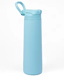 Kicups Stainless Steel Water Bottle Insulated Sipper FlexiFlow Water Bottle Travel Gym School Thurmus Hot and Cold bottle Light Blue- 750 ml