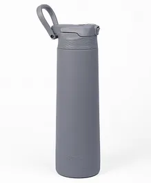 Kicups Stainless Steel Water Bottle Insulated Sipper FlexiFlow Water Bottle Travel Gym School Thurmus Hot and Cold bottle Grey - 750 ml
