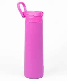 Kicups Stainless Steel Water Bottle Insulated Sipper FlexiFlow Water Bottle Travel Gym School Thurmus Hot and Cold bottle Pink - 750 ml