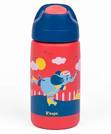 Kicups Stainless Steel Water Bottle Little Cup water bottle steel For School Kids  350 ml Jungle Gym - Red & Blue