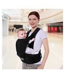R for Rabbit Baby Carrier for New Born 5 in 1 Hip Seat Front Carry Position Upsy Daisy Cozy Carrier Adjustable Straps - Black