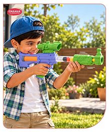 Aditi Toys Space Explorer Pneumatic Gun Include 12 Orange & 12 Yellow Soft Foam Ball, for Indoor Outdoor Use Safe For Boys Girls, Above 5+ Age, BIS Approved. (Color May Vary)