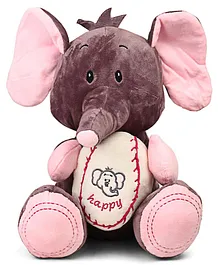 Starwalk Cute Elephant Plush With Ball Soft Toy Brown Pink - Height 27 cm