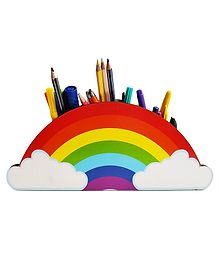 WISSEN Wooden Kids Rainbow Shape Pen Stand