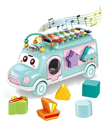 ADKD Musical Xylophone Shape Sorter School
                        Bus Interactive Pull Along Educational Toy
                        (Color May Vary)