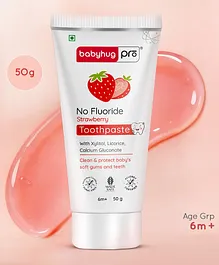 Babyhug Pro Strawberry Toothpaste - 50 g |
                      Fluoride Free | with 100% Natural Ingredients
                      |Calcium & Xylitol | Low Abrasion Formula