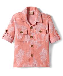 Rikidoos Full Sleeves Tie Dye Shirt - Peach