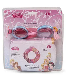 Disney Princess Swimming Ring With Goggle Combo Set - Pink