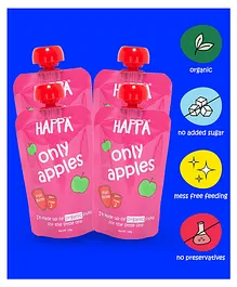 Happa Organic Only Apples Fruit Puree Pack of 4  - 100 gm Each