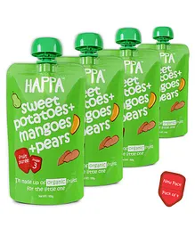 Happa Organic Sweet Potato Mango & Pear Puree Pack of 4 - 100 g each