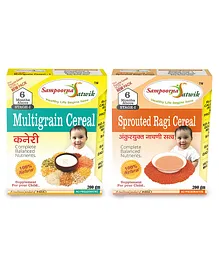 Sampoorna Satwik Combo Sprouted Wheat & Ragi Cereal Pack of 2 - 200 gm each