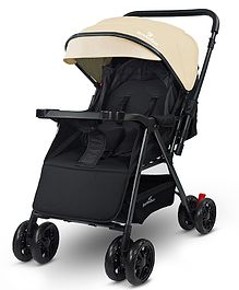 StarAndDaisy Foldable Baby Pram for 0-3 years Travel  Baby Stroller for Newborn to Toddler  360° Swivel Lockable Front Wheels  Adjustable Canopy  5 Point Harness - khaki