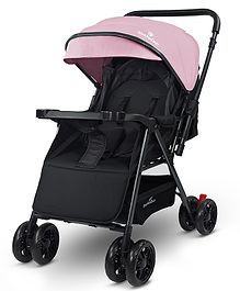 StarAndDaisy Foldable Baby Pram for 0-3 years Travel  Baby Stroller for Newborn to Toddler  360° Swivel Lockable Front Wheels  Adjustable Canopy  5 Point Harness - Pink