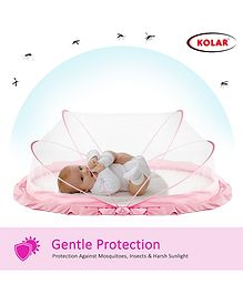 KOLAR Large Mosquito Net for Baby Bottomless Net for Infants (0-24 Months) Safe & Easy Sleep Solution 135cm x 65cm x 65cm Pink