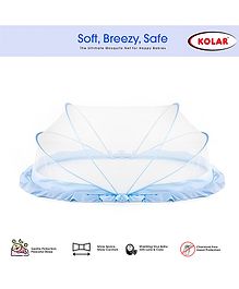 KOLAR Large Mosquito Net for Baby Bottomless Net for Infants (0-24 Months) Safe & Easy Sleep Solution 135cm x 65cm x 65cm Blue