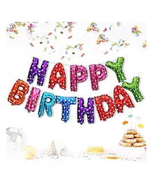 Funcart Happy Birthday Foil Balloon Multicolour - 13 Letters