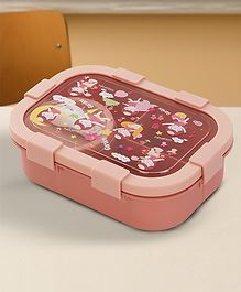 BAYBEE Unicorn Kids Lunch Box with 4 Compartments & Sauce Container | BPA-Free Airtight Bento Box 1000ml + 250ml with 6-Side Locking System | Hot Food Tiffin Box for School Kids Boys, Girls (Pink)