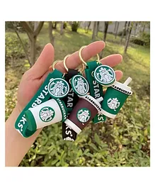 Paper Moon Cute Kawaii Starbucks Coffee Cup Silicone Keychain For Backpacks, 1pc - Color May Vary