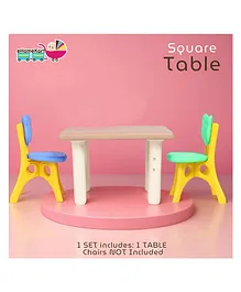EHomeKart Square Shape for Kids -Plastic with 25 inch Length - Study Kids at Home or School - Perfect for Indoor and Outdoor - Play Schools and Homes  Chairs Not Included (Beige)