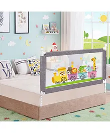 R for Rabbit Safari Baby Bed Rail Breathable
                      Mesh with Storage Pocket Adjustable Height
                      Foldable One Side Bed Protector 6.5 ft - Grey