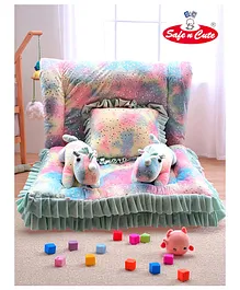 safe n cute baby Sleeping 5 Items Bedding
                        Set with Two Unicorn -Pink