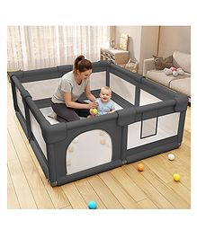 StarAndDaisy Play Pen for Baby Large Foldable Kids Play Yard for Infants & Toddlers, Safety Baby Fence with Non-Slip Base for Indoor & Outdoor Use 130 x 130 cm -Black