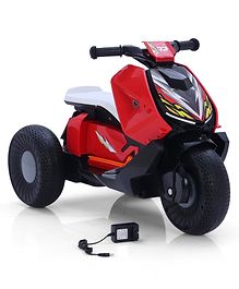 Electric Ride-On Scooter for Kids - Red| Rechargeable Battery| LED Light| Ride-on Bike Toy for 1 to 5 yrs Boys & Girls| Comfortable Seat| Easy to Operate