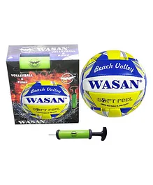 Wasan Volleyball And Inflating Pump - Blue Yellow