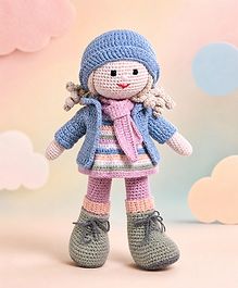 Bonfino Premium Handmade Miss Zelo Crochet Doll For Girls & Boys | Cute Knitted Cotton Doll for Babies |Baby Doll for Kids | Soft Toys | Adorable & Cuddly| Hight 25 cm | BIS Certified