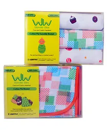 Wonder Wee Exclusive Blanket Combo Pack of 4 - Multicolour