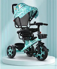 Babyhug Plug & Play Tricycle with
                        Parental Push Handle & Foldable Canopy - Sea
                        Green| Foldable Footrest| Non Slip Pedal| High
                        Backrest| Storage Basket| Removable Safety Rail
                        & Harness| Cushion Seat