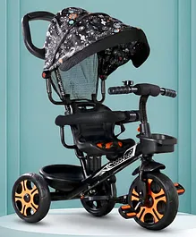 Babyhug Plug & Play Tricycle with
                        Parental Push Handle & Foldable Canopy -
                        Black