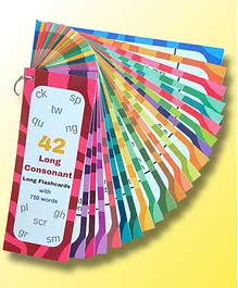 EDUSTAR 42 Digraph & Trigraph Long Flashcards - Multicolor