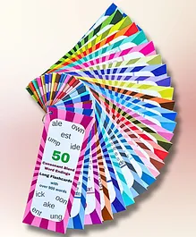 EDUSTAR 50 Consonant Blend Word Ending Long Flashcards - Multicolor
