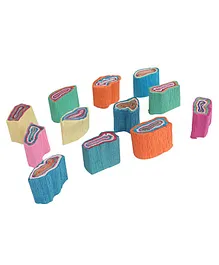 B Vishal Crepe Paper Rolls Pack of 12 - Multicolor