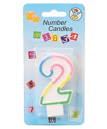 B Vishal Decorative Numeral Candle 2 - Multicolor