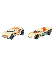 Hot Wheels Color Reveal, Set of 2 1:64 Scale Vehicles with Surprise Reveal & Color-Change Feature - Golden White