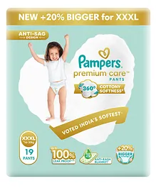 Pampers Premium Care Pants Baby Diapers
                        (XXXL) Size, 19-Pieces, Softest Ever Pants