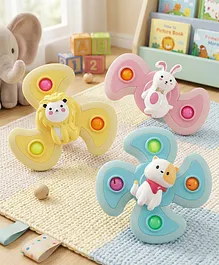 Play Nation 3 Pcs Spinner with Suction Cup
                        Toys for Baby Animal Theme - Multicolor|
                        Playtime for Hand-Eye Coordination| Toddler
                        Fidget Rattle for Motor Skills Development| Age-
                        4+ Months|BIS Certified