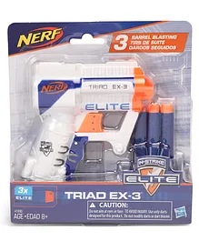 Nerf Elite Rriad EX3 Toy Gun - White