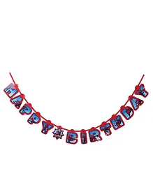 Marvel Happy Birthday Banner Spider Man Print - Red Blue