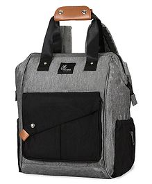 R for Rabbit Caramello Delight Backpack Style Diaper Bag - Black Grey (Label Colour May Vary)