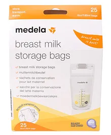 Medela Breastmilk Storage Bags Pack of 25 - 180 ml Each (Packaging May Vary)