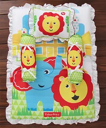 Fisher Price Mattress Set Lion & Elephant Print Multi Colour - 4 Pieces