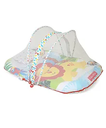 Fisher Price Mattress With Mosquito Net And 1 Pillow Lion Print - Multicolor