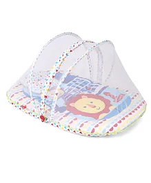 Fisher Price Mattress With Mosquito Net And 1 Pillow Lion & Monkey Print - Multicolor