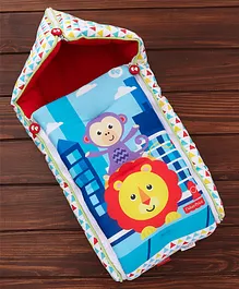 Fisher Price 3 in 1 Baby Carry Nest Monkey & Lion Print - Red
